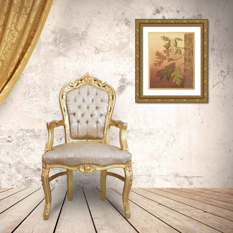 Oak Leaves Gold Ornate Wood Framed Art Print with Double Matting by Jeffrey, Jillian