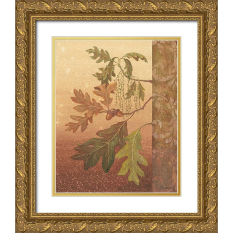 Oak Leaves Gold Ornate Wood Framed Art Print with Double Matting by Jeffrey, Jillian