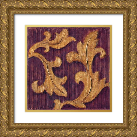 Gold Acanthus I Gold Ornate Wood Framed Art Print with Double Matting by Jeffrey, Jillian