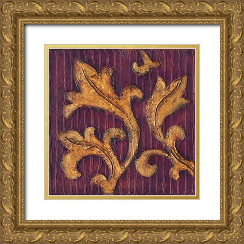 Gold Acanthus II Gold Ornate Wood Framed Art Print with Double Matting by Jeffrey, Jillian