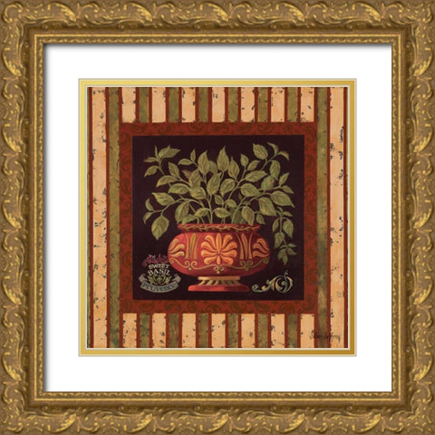 Sweet Basil Gold Ornate Wood Framed Art Print with Double Matting by Jeffrey, Jillian