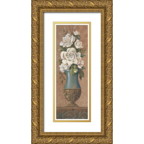 Courtly Roses II Gold Ornate Wood Framed Art Print with Double Matting by Jeffrey, Jillian