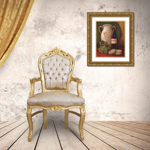 Fresco Vineyard I Gold Ornate Wood Framed Art Print with Double Matting by Jeffrey, Jillian