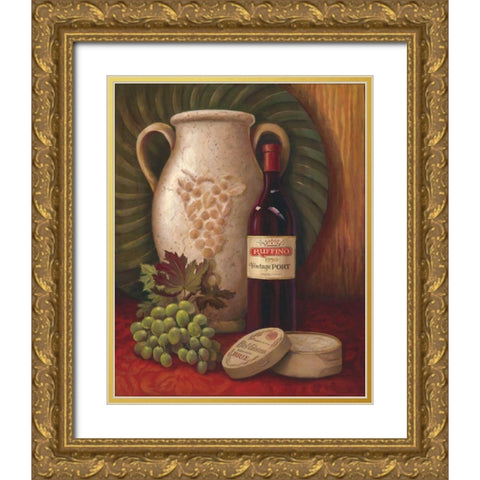 Fresco Vineyard I Gold Ornate Wood Framed Art Print with Double Matting by Jeffrey, Jillian
