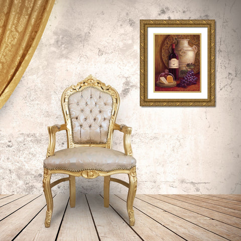 Fresco Vineyard II Gold Ornate Wood Framed Art Print with Double Matting by Jeffrey, Jillian