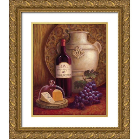 Fresco Vineyard II Gold Ornate Wood Framed Art Print with Double Matting by Jeffrey, Jillian