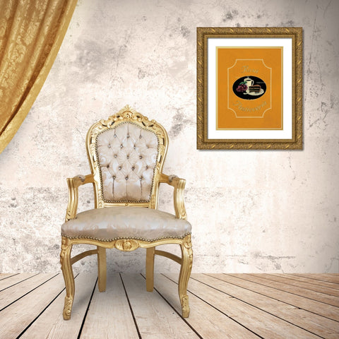 Rosa Pasticceria Gold Ornate Wood Framed Art Print with Double Matting by Jones, Catherine