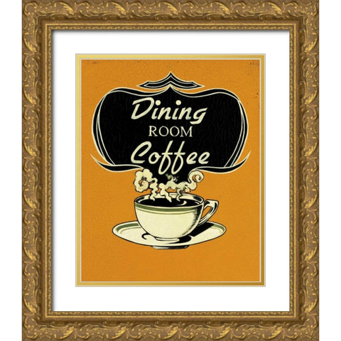 Dining Room Gold Ornate Wood Framed Art Print with Double Matting by Jones, Catherine