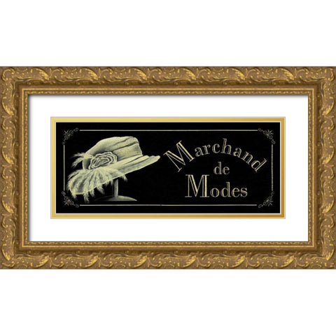 Marchand de Modes Gold Ornate Wood Framed Art Print with Double Matting by Jones, Catherine