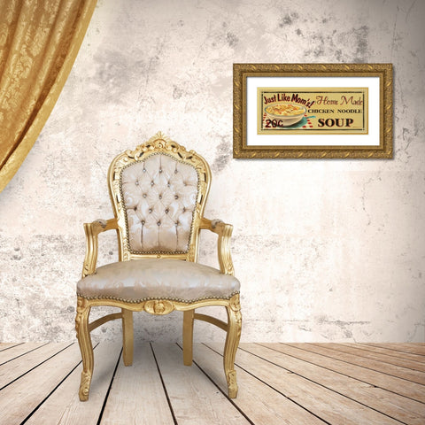 Chicken Noodle Soup Gold Ornate Wood Framed Art Print with Double Matting by Jones, Catherine