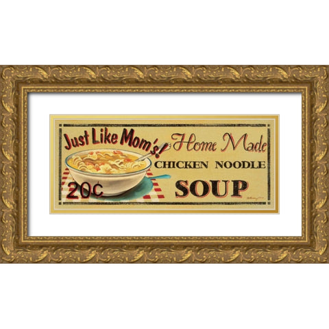 Chicken Noodle Soup Gold Ornate Wood Framed Art Print with Double Matting by Jones, Catherine