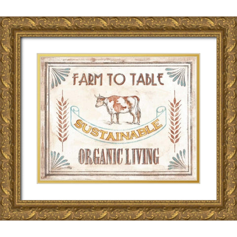 Organic Living Gold Ornate Wood Framed Art Print with Double Matting by Jones, Catherine