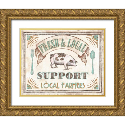 Fresh and Local Gold Ornate Wood Framed Art Print with Double Matting by Jones, Catherine
