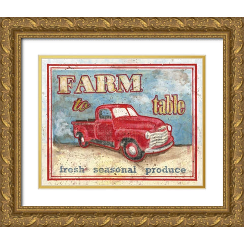 Farm to Table I Gold Ornate Wood Framed Art Print with Double Matting by Jones, Catherine