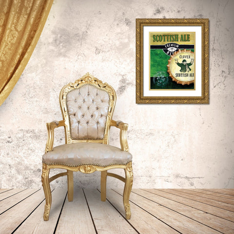 Scottish Ale Gold Ornate Wood Framed Art Print with Double Matting by Knold, Donna