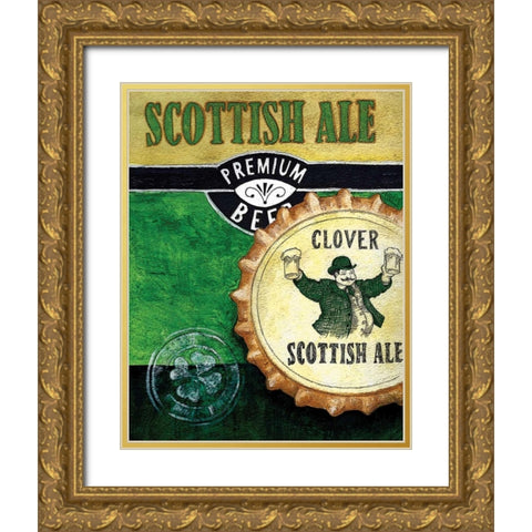 Scottish Ale Gold Ornate Wood Framed Art Print with Double Matting by Knold, Donna