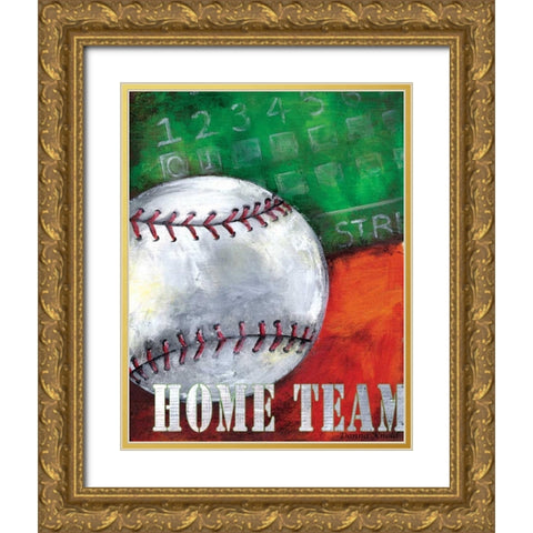 Baseball Gold Ornate Wood Framed Art Print with Double Matting by Knold, Donna