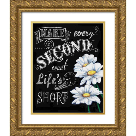 Chalkboard Inspirations I Gold Ornate Wood Framed Art Print with Double Matting by Knold, Donna