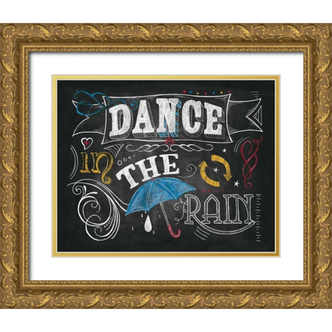 Color Chalkboard III Gold Ornate Wood Framed Art Print with Double Matting by Knold, Donna