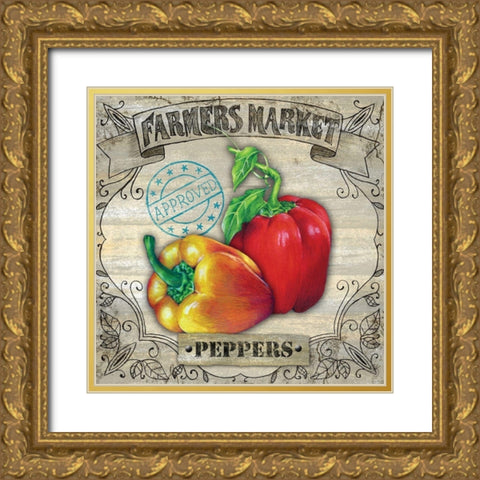 Farmers Market III Gold Ornate Wood Framed Art Print with Double Matting by K, Onna