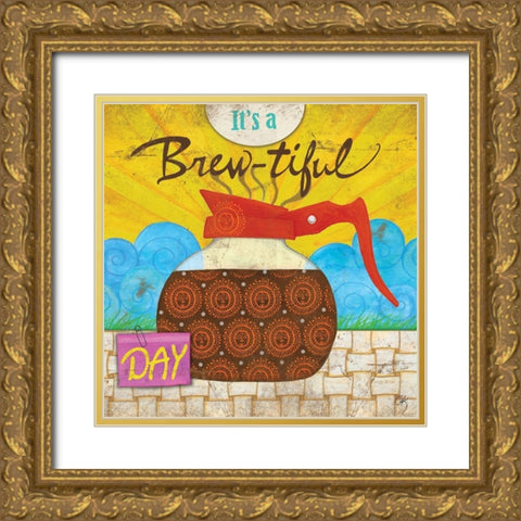 Coffee Time II Gold Ornate Wood Framed Art Print with Double Matting by K, Onna