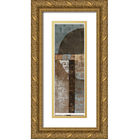 Geo Pattern I Gold Ornate Wood Framed Art Print with Double Matting by Kime, John