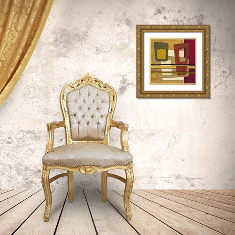 Retro Spectrum II Gold Ornate Wood Framed Art Print with Double Matting by Kime, John