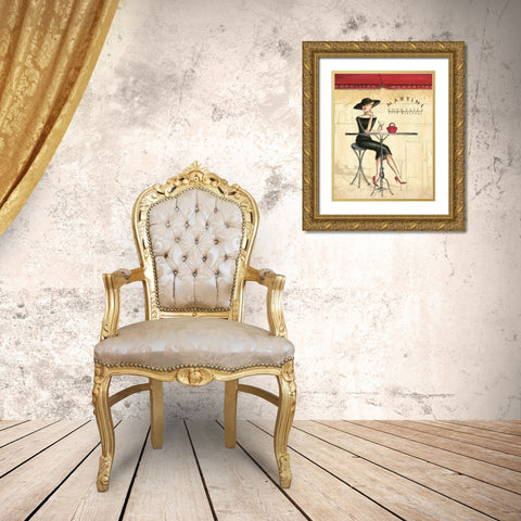 Femme Elegante III Gold Ornate Wood Framed Art Print with Double Matting by Laliberte, Andrea