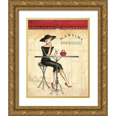 Femme Elegante III Gold Ornate Wood Framed Art Print with Double Matting by Laliberte, Andrea
