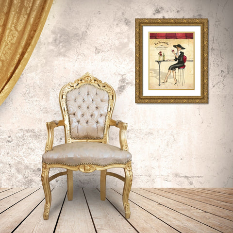 Femme Elegante IV Gold Ornate Wood Framed Art Print with Double Matting by Laliberte, Andrea