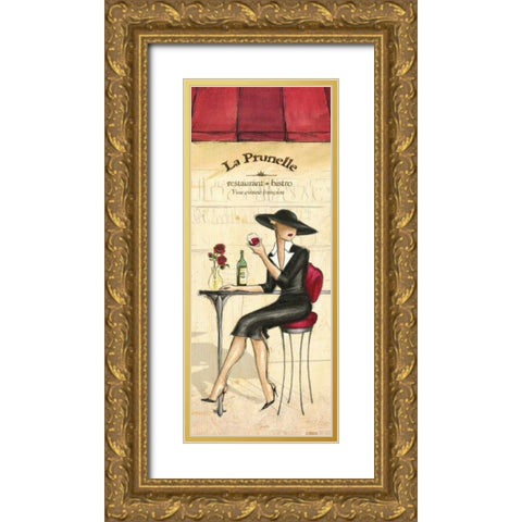 Bistro Gold Ornate Wood Framed Art Print with Double Matting by Laliberte, Andrea