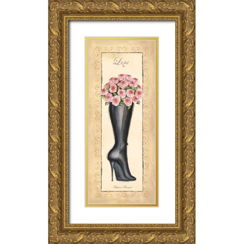 Fashion Bouquet I Gold Ornate Wood Framed Art Print with Double Matting by Laliberte, Andrea