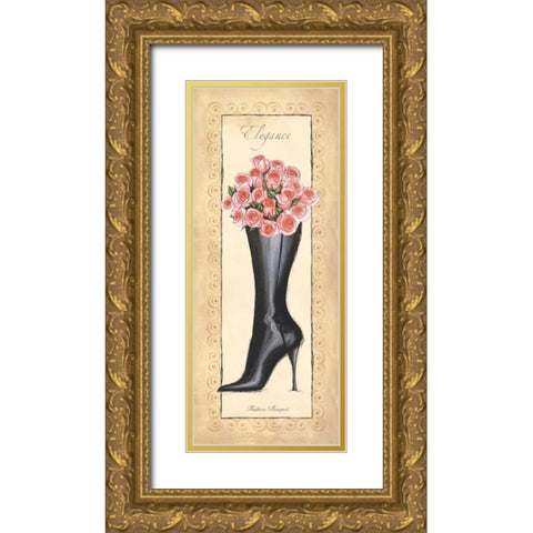 Fashion Bouquet II Gold Ornate Wood Framed Art Print with Double Matting by Laliberte, Andrea