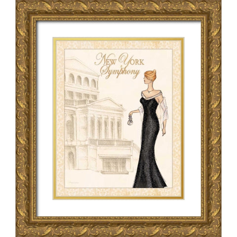 Symphony Gold Ornate Wood Framed Art Print with Double Matting by Laliberte, Andrea