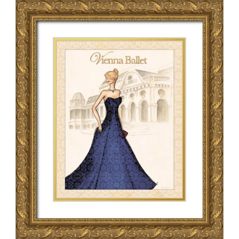 Ballet Gold Ornate Wood Framed Art Print with Double Matting by Laliberte, Andrea
