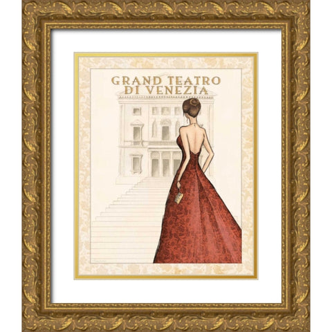 Teatro Gold Ornate Wood Framed Art Print with Double Matting by Laliberte, Andrea