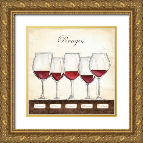 Les Vins Rouges Gold Ornate Wood Framed Art Print with Double Matting by Laliberte, Andrea