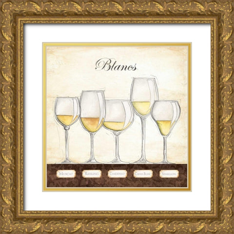 Les Vins Blancs Gold Ornate Wood Framed Art Print with Double Matting by Laliberte, Andrea