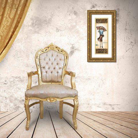 Milan Fashion Gold Ornate Wood Framed Art Print with Double Matting by Laliberte, Andrea