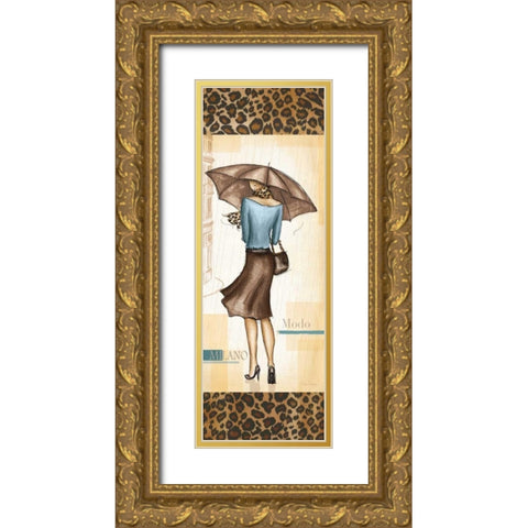Milan Fashion Gold Ornate Wood Framed Art Print with Double Matting by Laliberte, Andrea