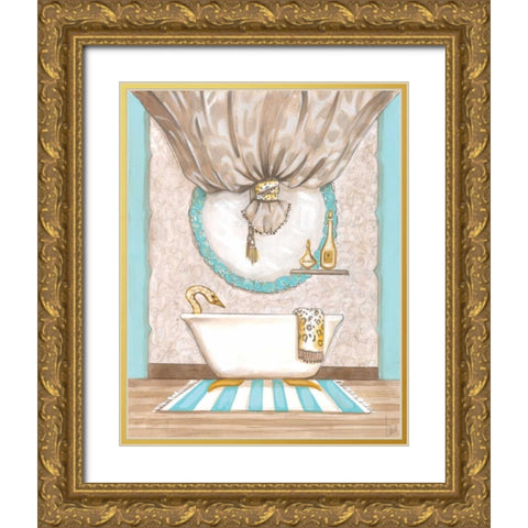 Bathroom Elegance I Gold Ornate Wood Framed Art Print with Double Matting by Laurencon