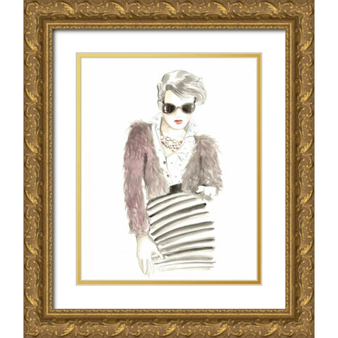 Runway Fashion I Gold Ornate Wood Framed Art Print with Double Matting by Laurencon