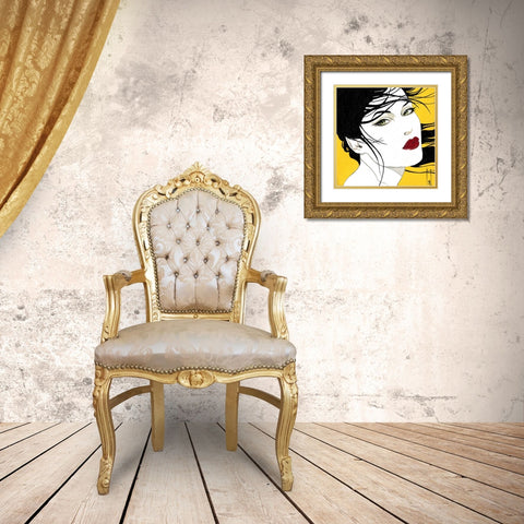 Christine Gold Ornate Wood Framed Art Print with Double Matting by Leal, Steve