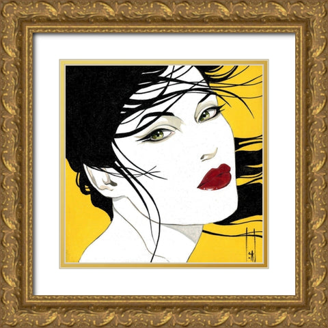 Christine Gold Ornate Wood Framed Art Print with Double Matting by Leal, Steve