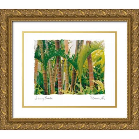 Dancing Bamboo Gold Ornate Wood Framed Art Print with Double Matting by Love, Maureen