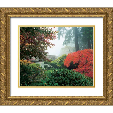 Japanese Garden II Gold Ornate Wood Framed Art Print with Double Matting by Love, Maureen