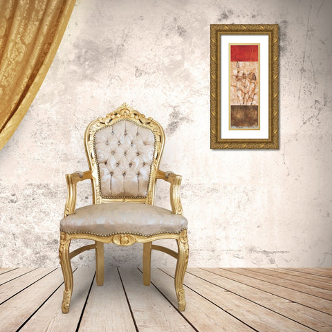 Fresco I Gold Ornate Wood Framed Art Print with Double Matting by Linza, Loretta