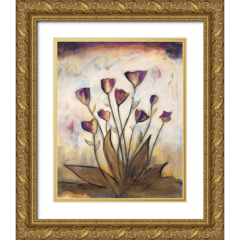 Poppy Garden II Gold Ornate Wood Framed Art Print with Double Matting by Marque, Lucia