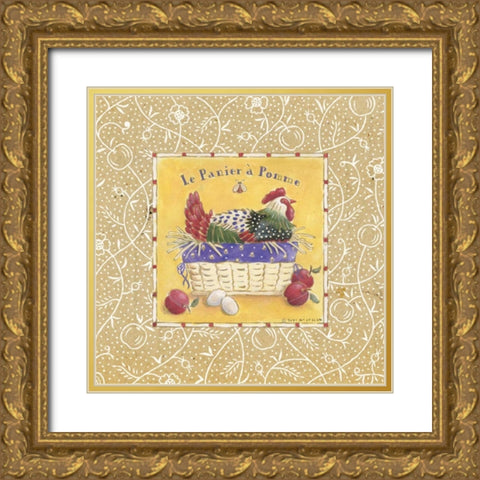 Le Panier a Pomme Gold Ornate Wood Framed Art Print with Double Matting by McCollum, Sudi