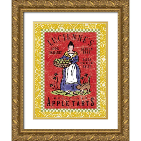 Luciennes Apple Tarts Gold Ornate Wood Framed Art Print with Double Matting by McCollum, Sudi